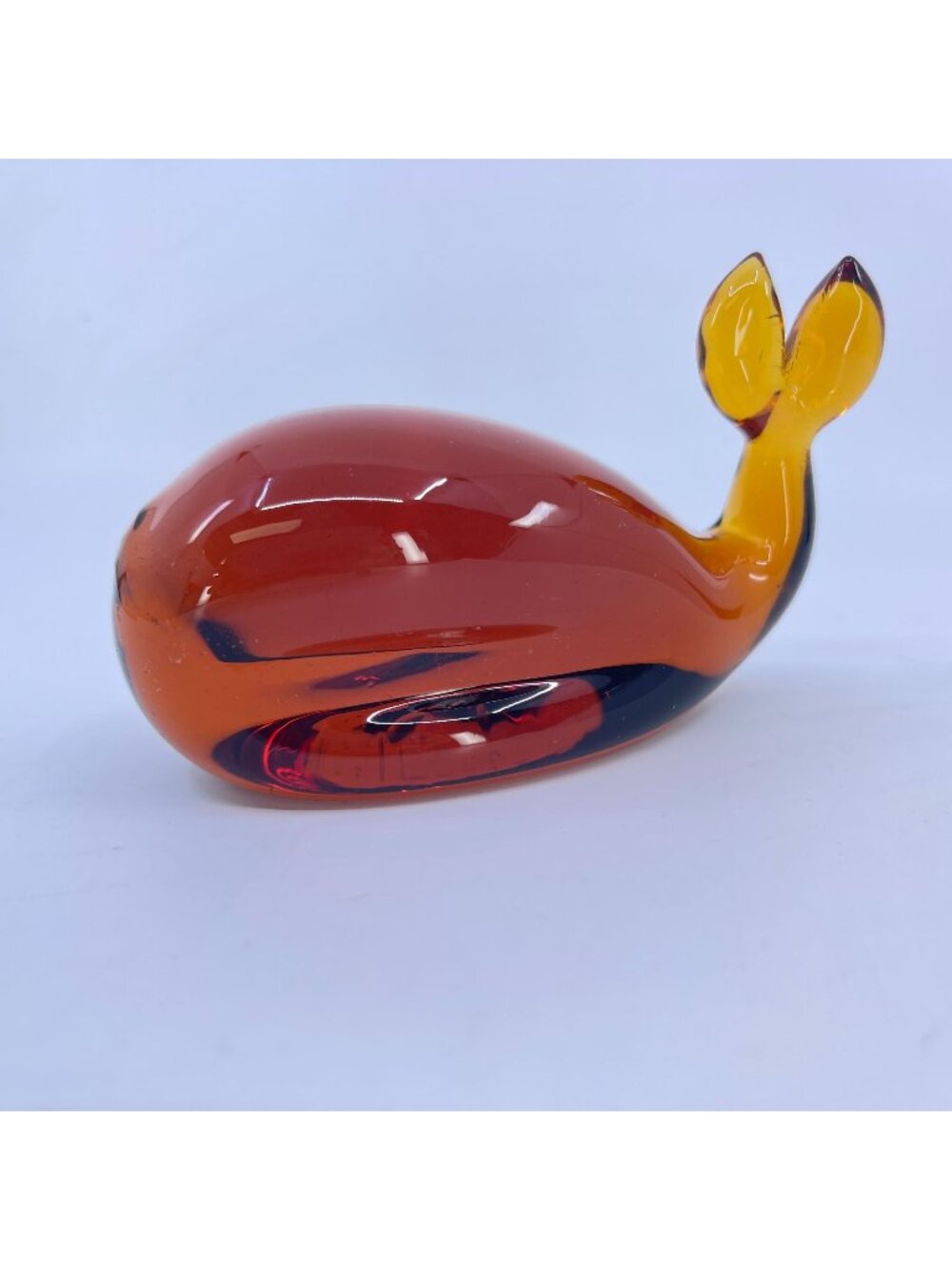 vintage pilgrim glass whale amber hand sculpted nautical coastal decor